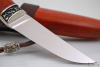Нож "Скандинавский" Клинок х12мф. Рукоять мельхиор, дерево Падук. Ножны Падук.